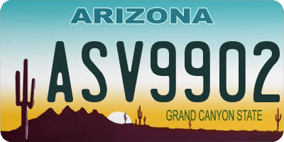 AZ license plate ASV9902