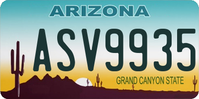 AZ license plate ASV9935