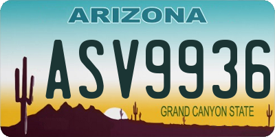 AZ license plate ASV9936