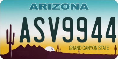 AZ license plate ASV9944