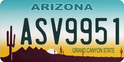 AZ license plate ASV9951