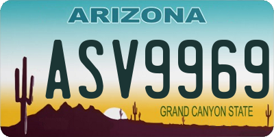 AZ license plate ASV9969