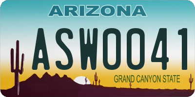 AZ license plate ASW0041