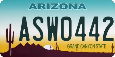 AZ license plate ASW0442