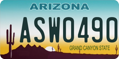 AZ license plate ASW0490