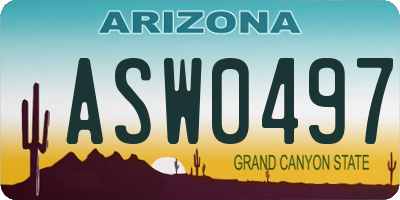 AZ license plate ASW0497