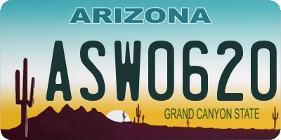 AZ license plate ASW0620