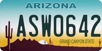 AZ license plate ASW0642