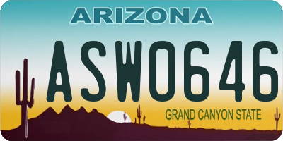 AZ license plate ASW0646