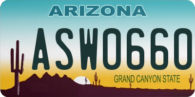 AZ license plate ASW0660