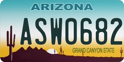 AZ license plate ASW0682