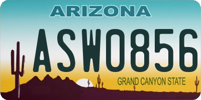 AZ license plate ASW0856