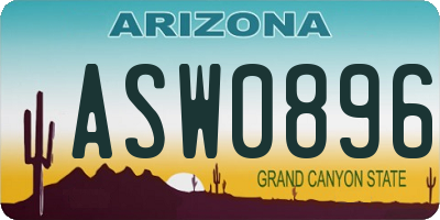 AZ license plate ASW0896