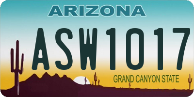 AZ license plate ASW1017