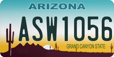 AZ license plate ASW1056