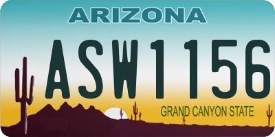 AZ license plate ASW1156