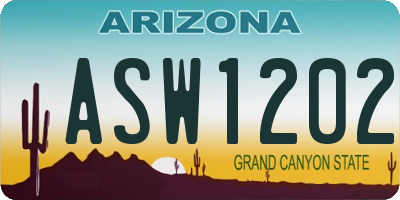 AZ license plate ASW1202