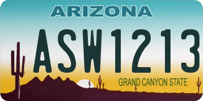 AZ license plate ASW1213