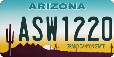 AZ license plate ASW1220