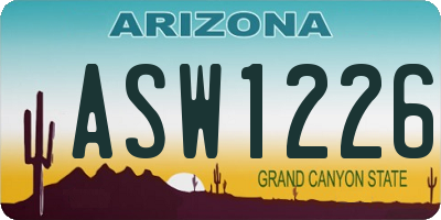 AZ license plate ASW1226
