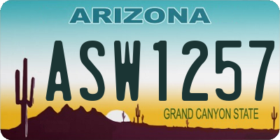 AZ license plate ASW1257