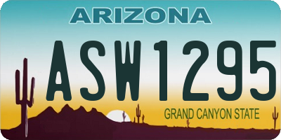 AZ license plate ASW1295