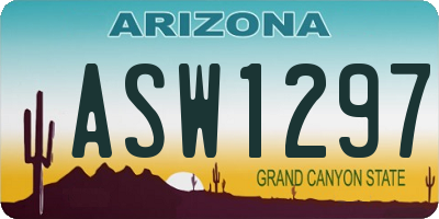 AZ license plate ASW1297