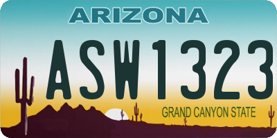 AZ license plate ASW1323