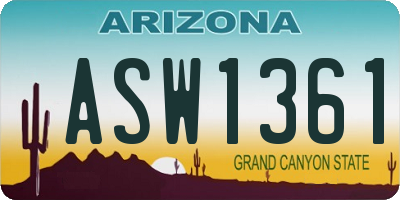 AZ license plate ASW1361