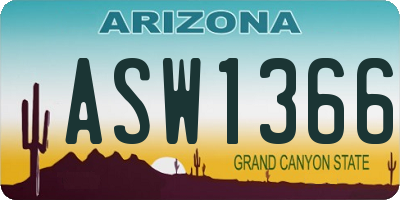 AZ license plate ASW1366