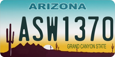 AZ license plate ASW1370