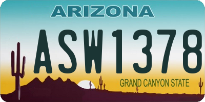 AZ license plate ASW1378