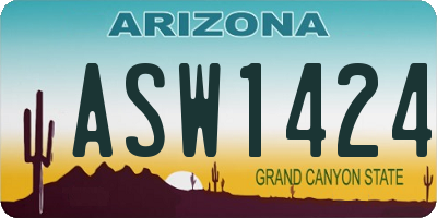 AZ license plate ASW1424