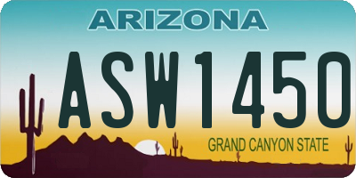 AZ license plate ASW1450