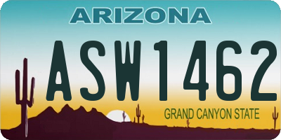 AZ license plate ASW1462