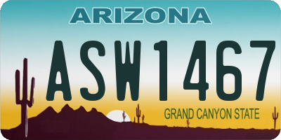 AZ license plate ASW1467