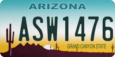 AZ license plate ASW1476