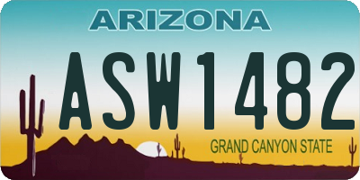 AZ license plate ASW1482