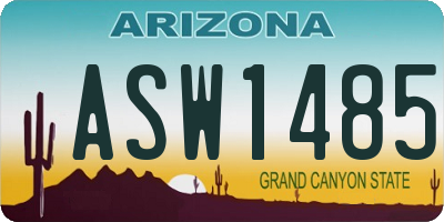 AZ license plate ASW1485
