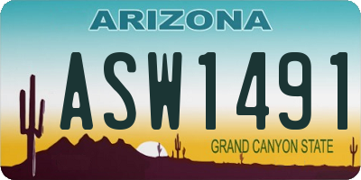 AZ license plate ASW1491