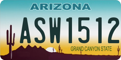 AZ license plate ASW1512