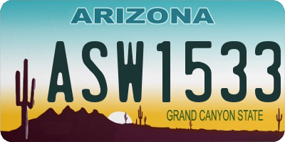 AZ license plate ASW1533