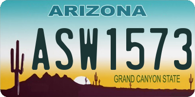 AZ license plate ASW1573