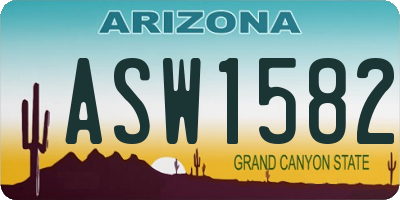 AZ license plate ASW1582