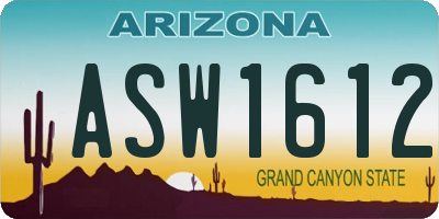 AZ license plate ASW1612