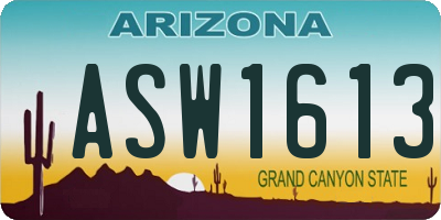 AZ license plate ASW1613