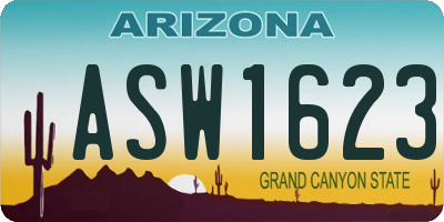 AZ license plate ASW1623