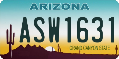 AZ license plate ASW1631