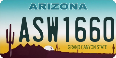 AZ license plate ASW1660