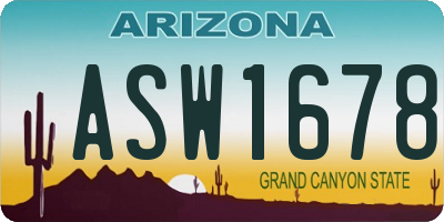 AZ license plate ASW1678